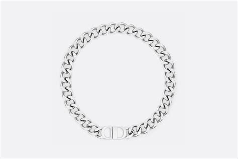 dior silver chain mens|Dior chain link necklace.